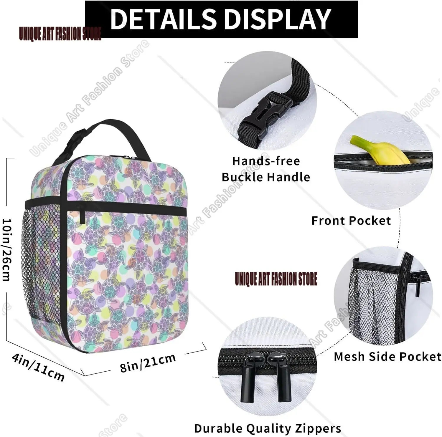 Sea Turtles Insulated Adult Lunch Tote Bag Insulated Cooler Reusable Container Gifts for Work Office Picnic Travel School