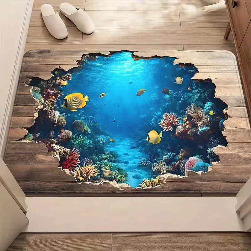VIKAMA Soft Animal Print Decorative Floor Mat Non-Slip Door Rug For Bathroom Bedroom Living Room Home