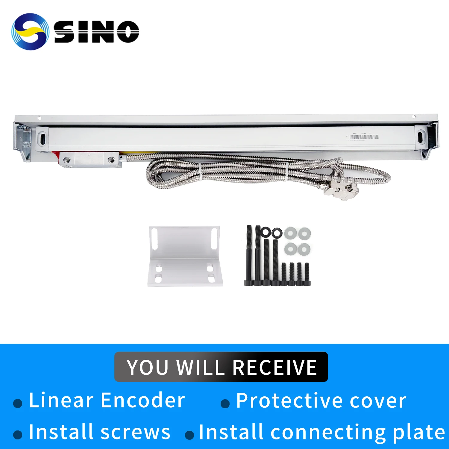 【750mm~1000mm】SINO KA35 High-precision Linear Scales 5um 5V TTL Optical Ruler Stroke Length 750 800 850 900 1000mm Lathe Scale