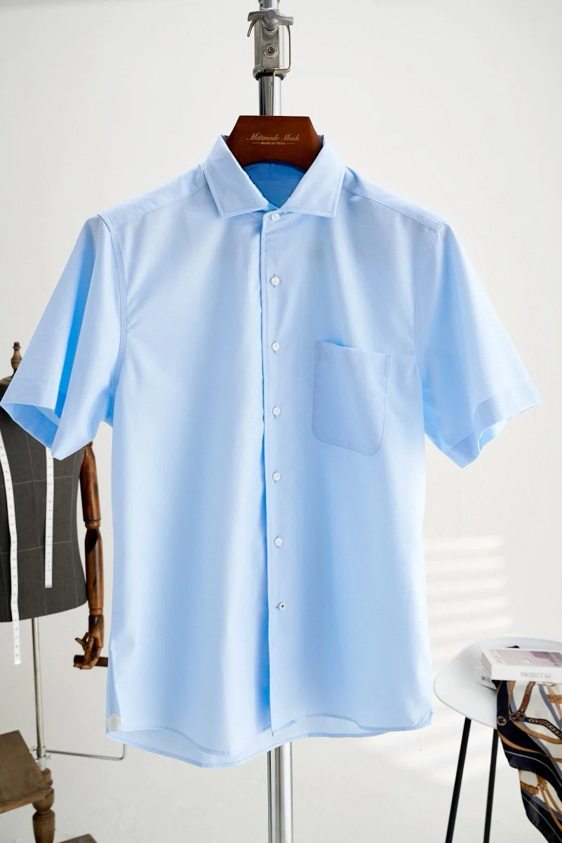 

Italian LP Old Money Wind Summer Cotton Windsor Collar Business Casual Short Sleeve Shirt