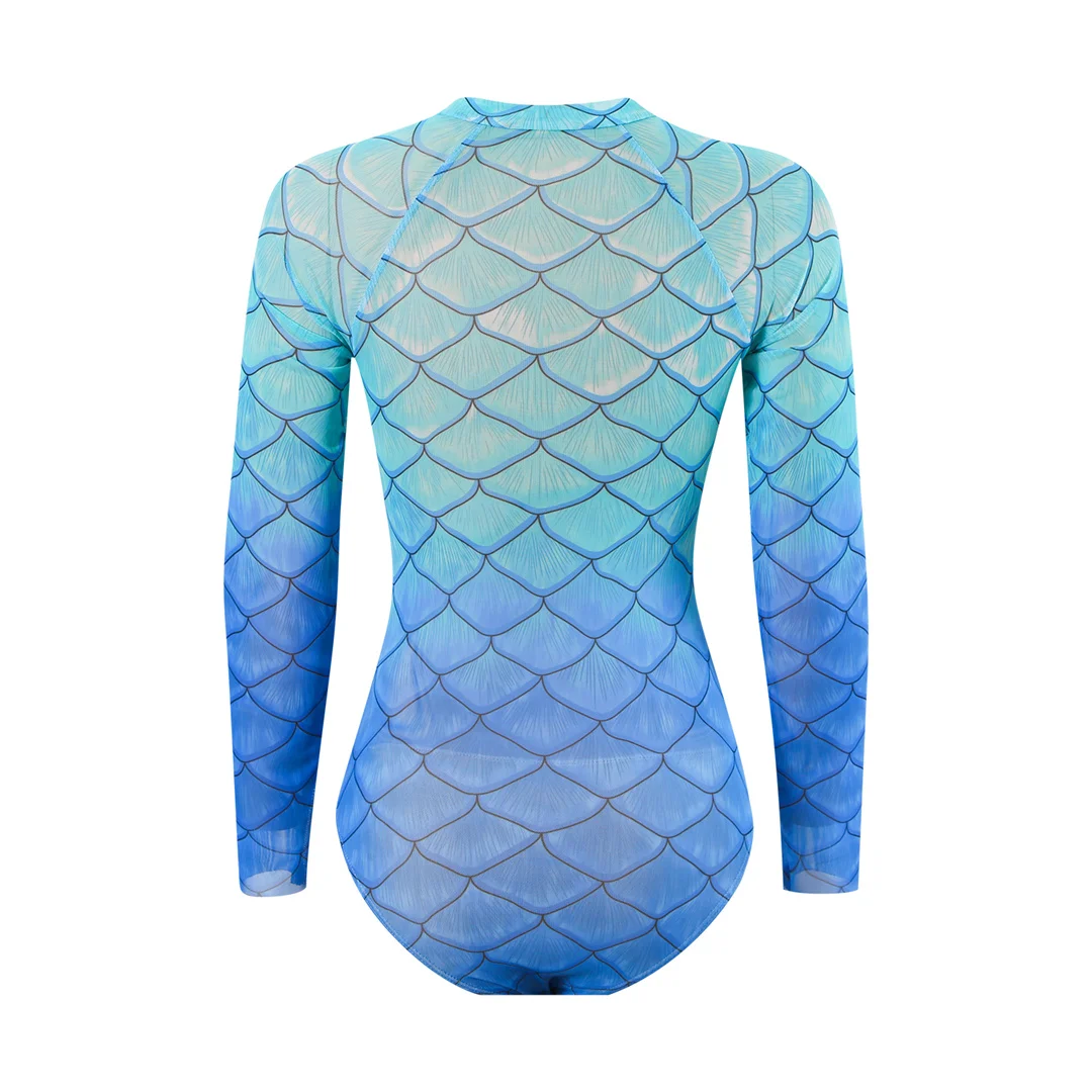 S - XXL Neu mit Hose, langärmelig, mit Reißverschluss, bedruckt, einteiliger Badeanzug, Damen-Badebekleidung, gepolsterter Badeanzug, Badeanzug, Schwimmanzug V7337 – Detail 15
