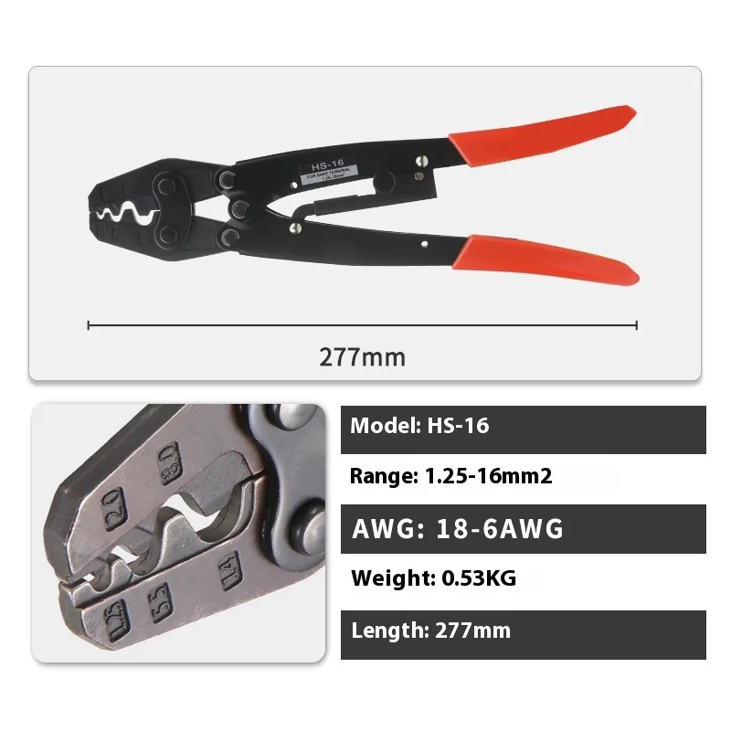 Crimping Pliers HS-8/16/22/38 Japanese Ratchet Crimping Pliers Bare Terminal HX-10/16/26B Six-sided Confining Pressure