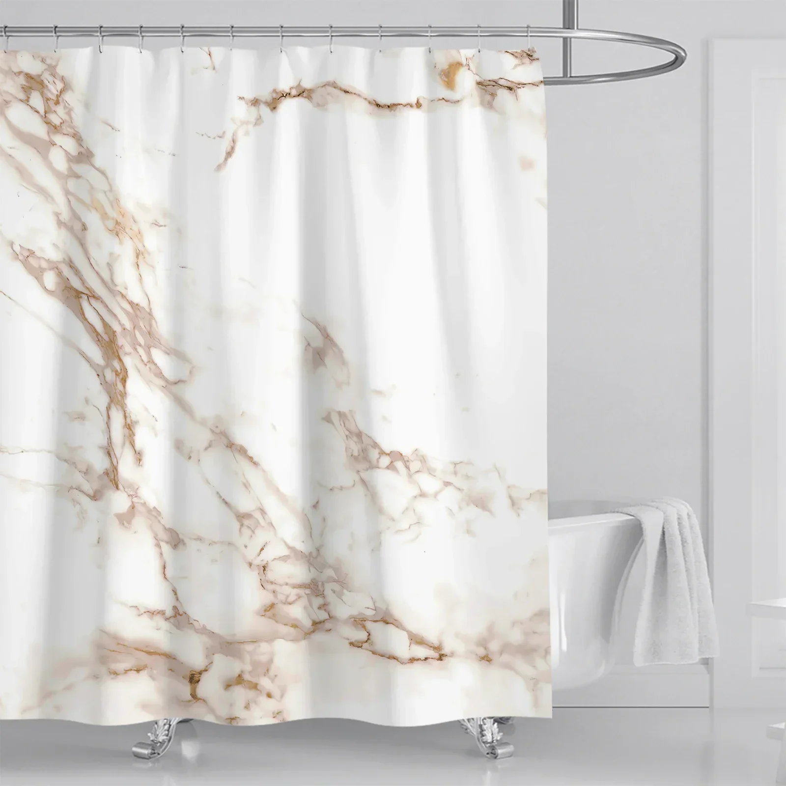 Rideau douche en tissu lavable pour baignoire, gris, o, mármol, abstracto, decoración interior, impermeable, luxe,