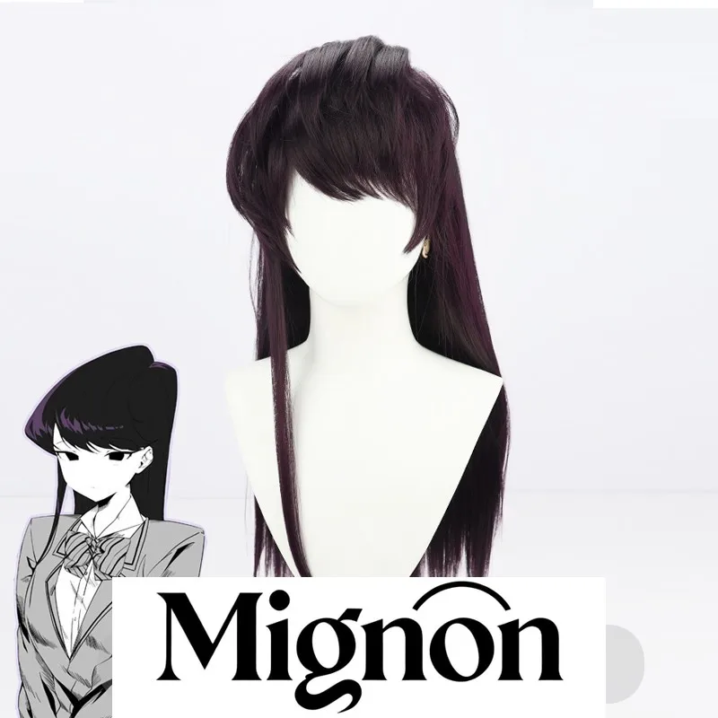 Komi Can't Communicate Shoko Komi cosplay wig deep purple long hair Halloween gift