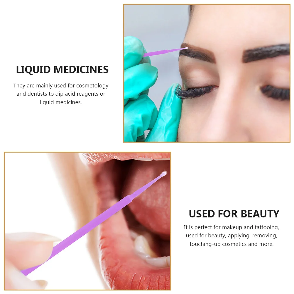 

4 Packs Beauty Cotton Brush One-time Eyebrows Sticks Liquid Oral Applicators Tools Safe Purple Accessories
