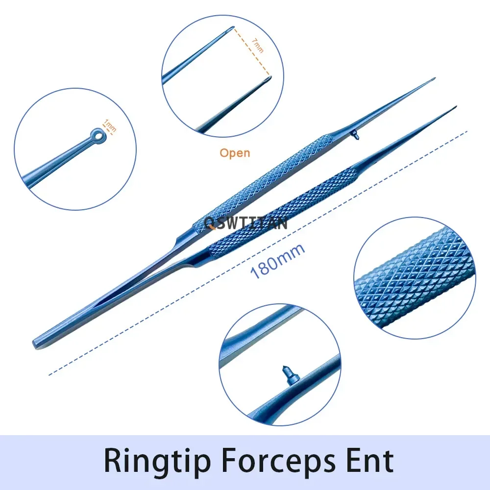 Ophthalmic Tweezers with Ring Tip Forceps 1mm Ophthalmic Surgery Instrument 14/18cm view 6