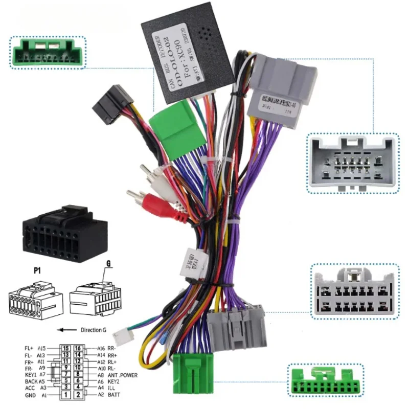 MAMSM Radio Wiring Harness CAN Bus Decoder 16 Pin Plug to 14Pin OD-VOLVO-02 For 2004-2014 Volvo XC90 Car Radio Multimedia