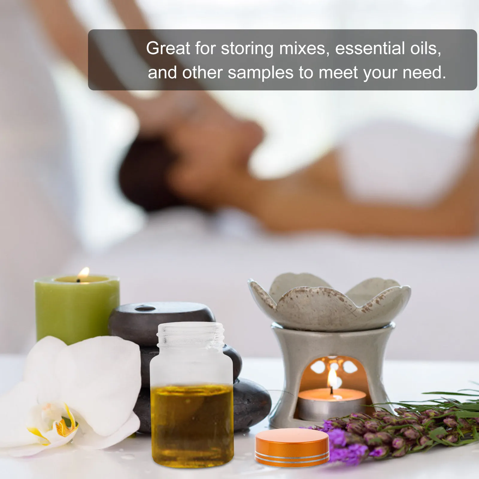 10Pcs Glass Storage Containers Pills Bottles Transparent Sealing Lid Moisture Proof Portable Medicine Jars for Home Kitchen