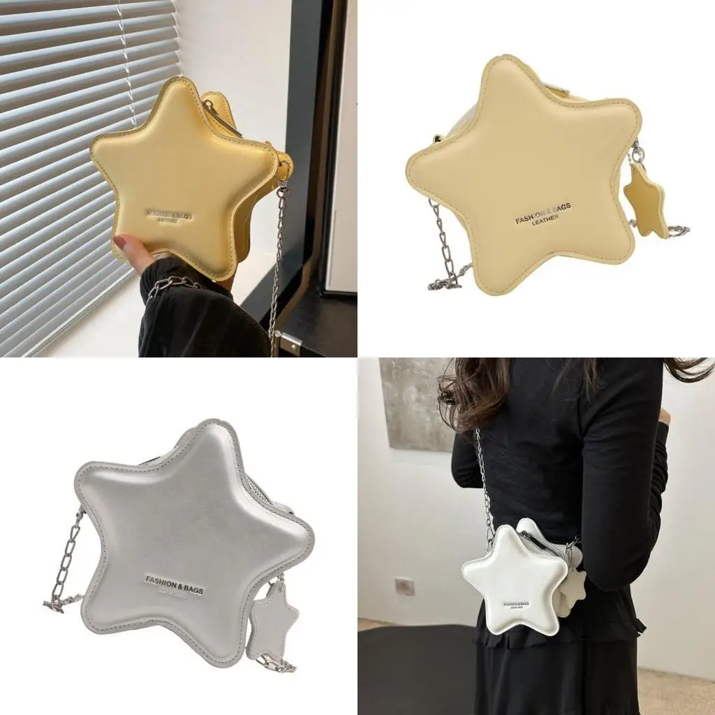 

Fashionable Star Small Crossbody Bag for Women in PU Leather Shoulder Bags with Chain for Travel and Shopping