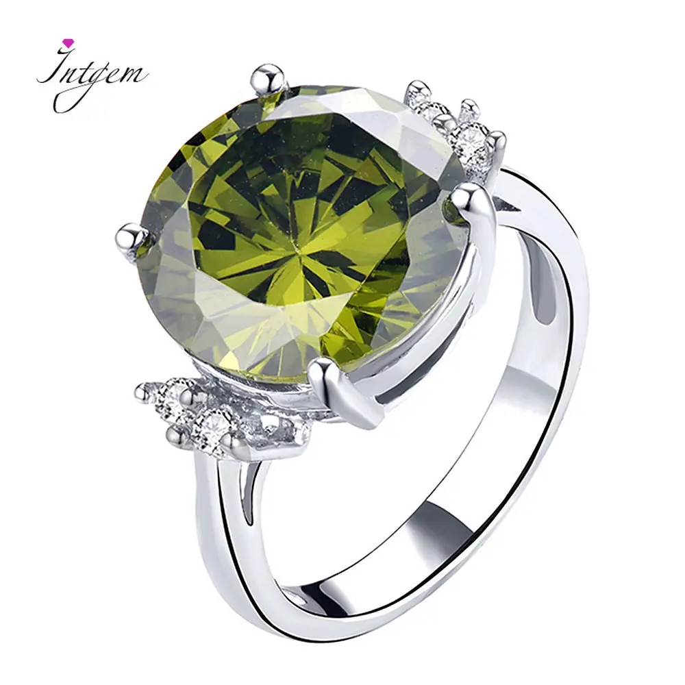 Fashion 925 Silver Rings for Women Inlaid Green Spinel Engagement Rings Cute Jewelry for Girls Anniversary Party Gift