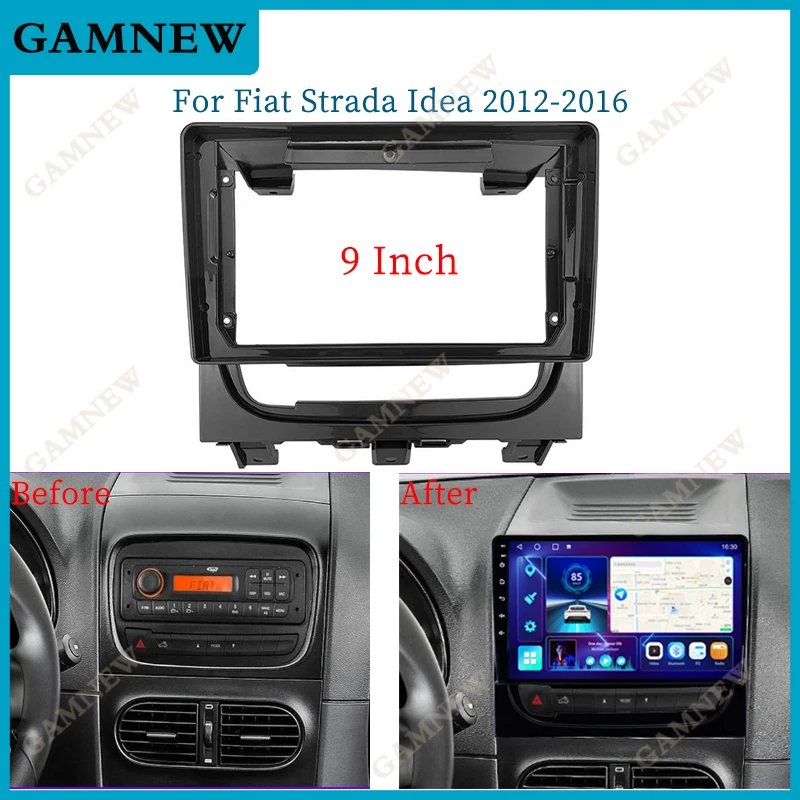 9inch 2Din universal  Android car Radio For Fiat Strada Idea 2012-2016 car panel Car stereo dvd Multimedia Frame