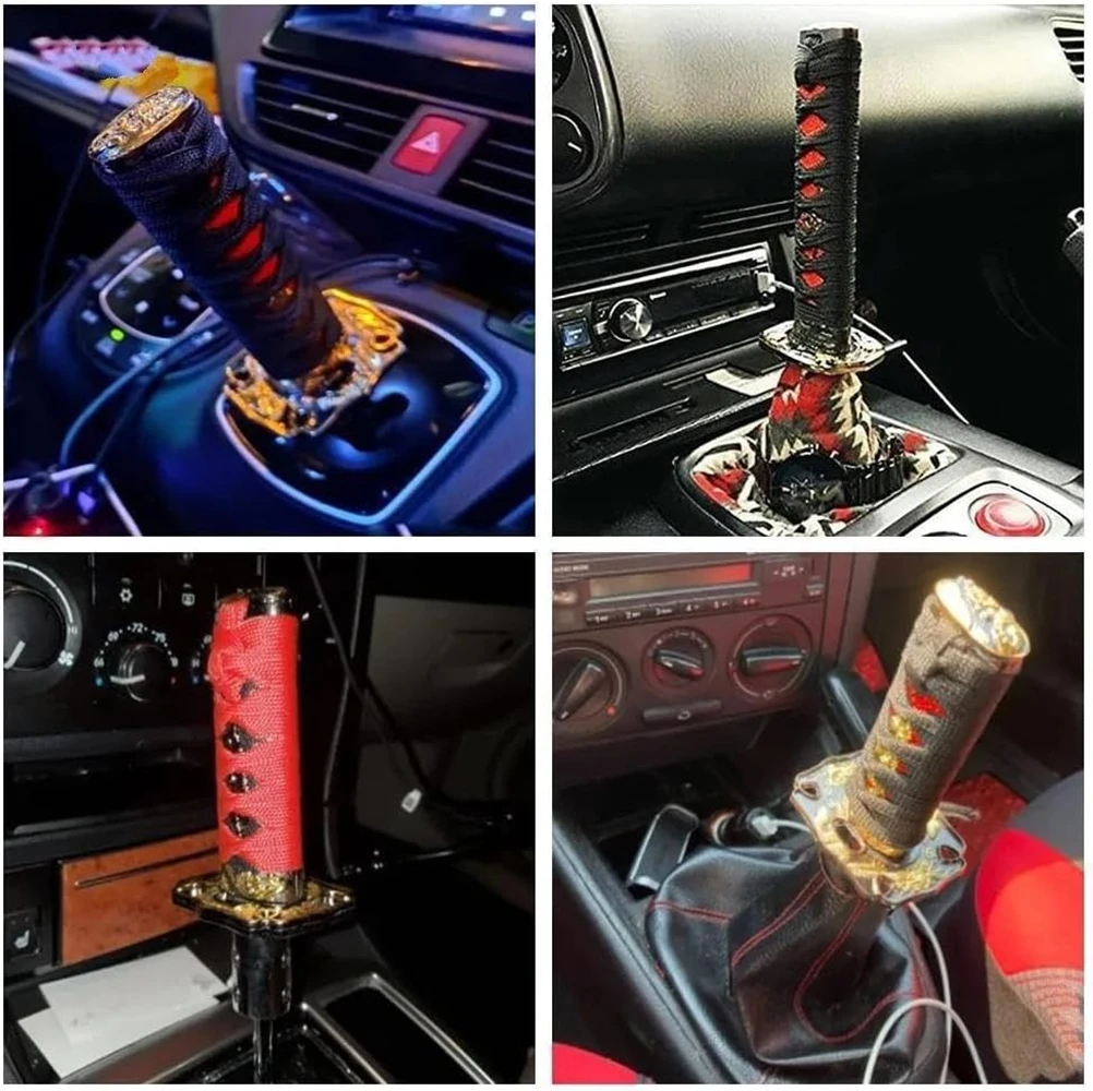 15/20/25CM Universelle Staubschutzkappen für Schaltknauf mit Adaptern, JDM Katana Samurai Schwert Schaltknauf, Schalthebel für Auto – Detail 3