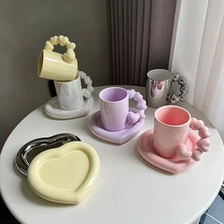 2023 Creative Heart-shaped 3D Coffee Cup Ceramics Mugs Breakfast Water Bottle Best Gift For Lovers