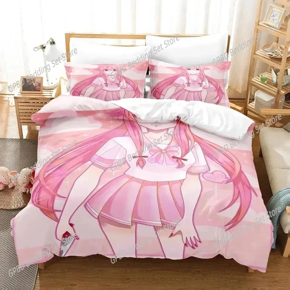 Anime Future Diary Yuno Gasai Bedding Set Bedroom Soft Modern Bedspreads Comefortable Duvet Cover Quilt Cover And Pillowcase