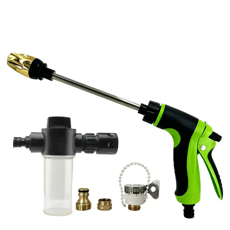 Home Page High Pressure Water Gun Car Washers Garden Lawn Watering Hose Nozzle Foam Lance Portable Automobiles Cleaning Tool ﻿