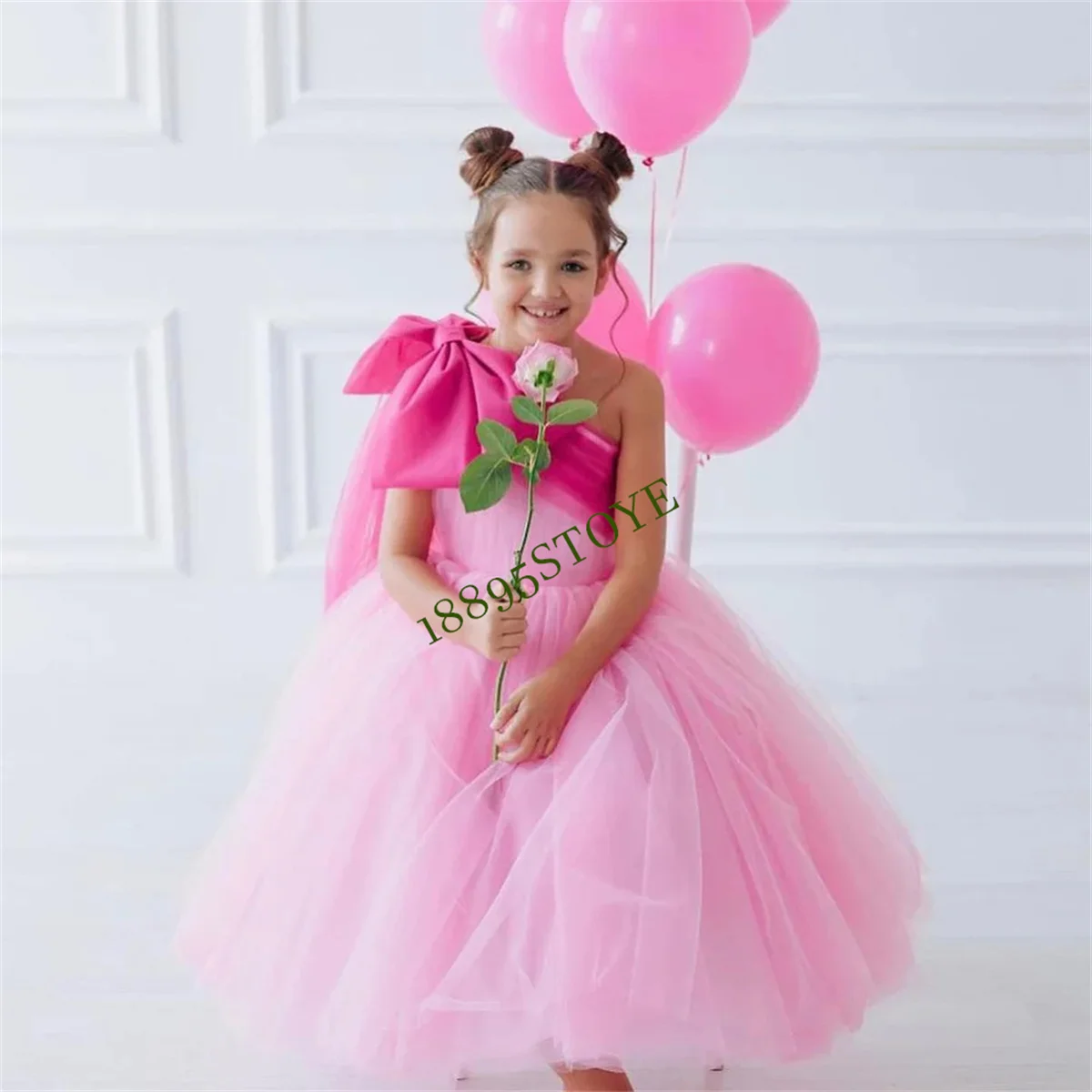 Robes d'anniversaire mignonnes pour bébés filles, robe de demoiselle d'honneur de mariage, une initiée fibrBig Bow, abonnés au document, tulle doux, ligne A