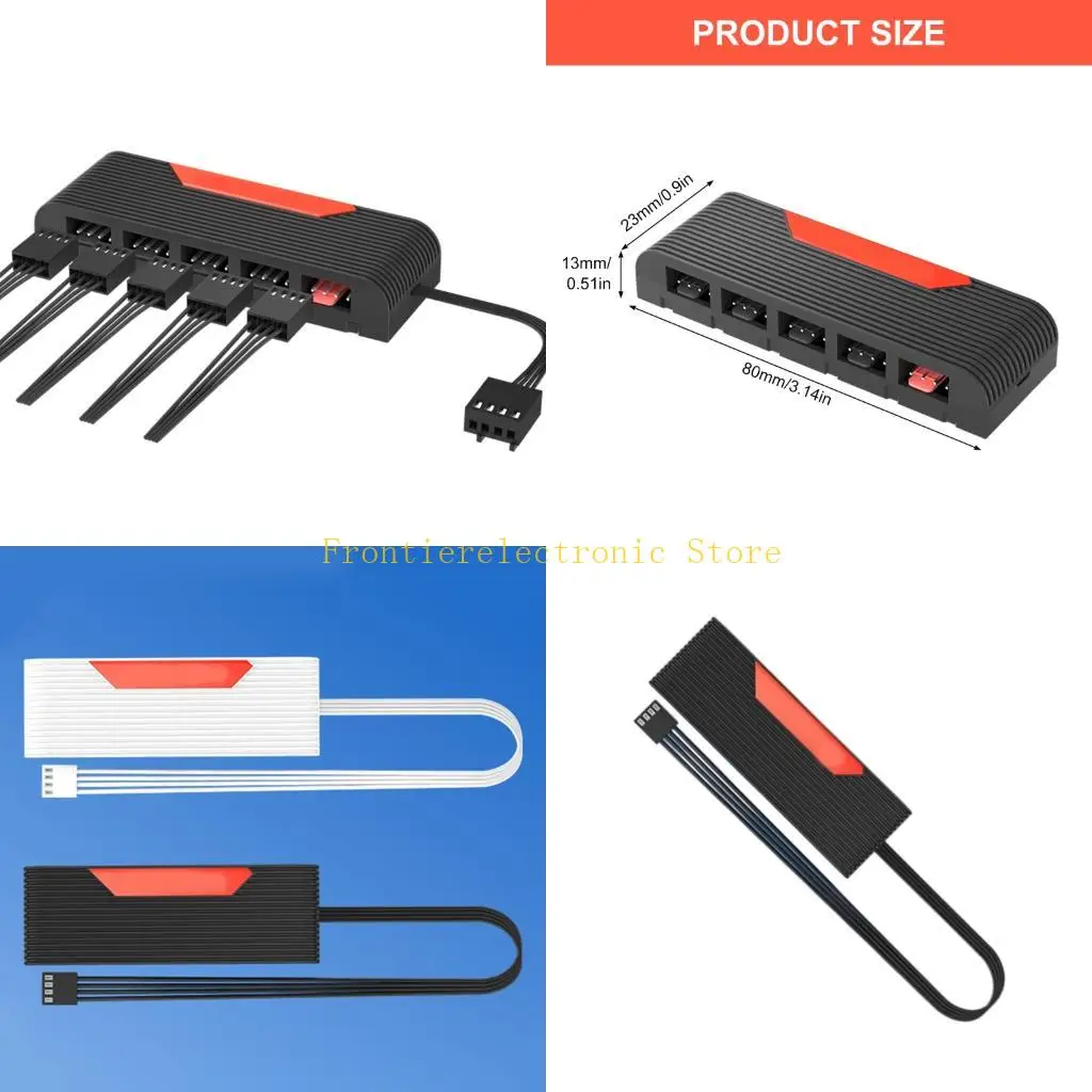 

G8DB 5Interfaces Pwms вентилятор Hub 5ports Satas Power Piell Sclive Splitters Splitters PC Accessy