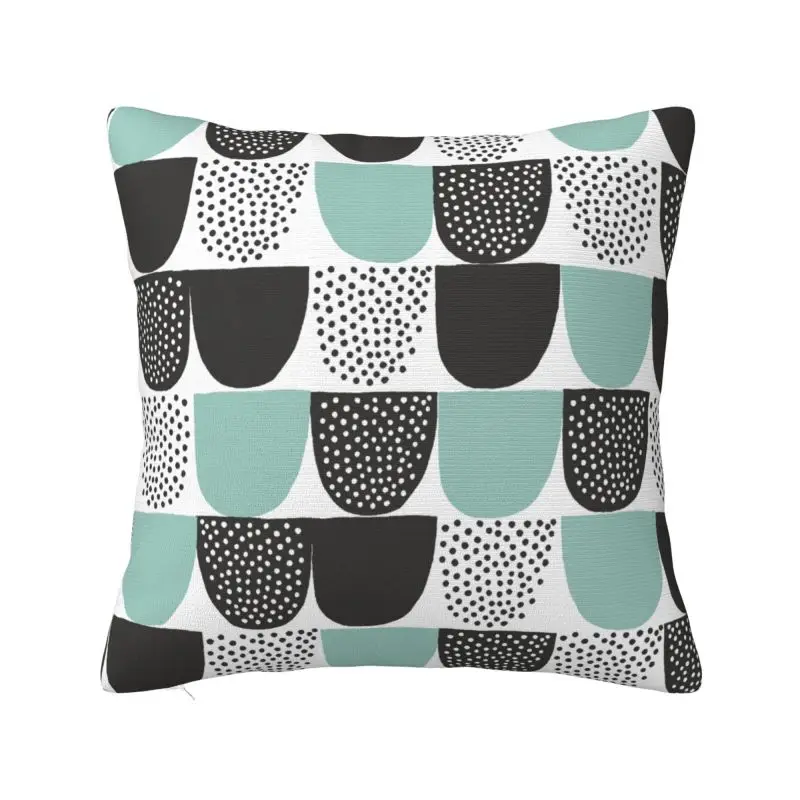 Custom Nordic Sugar Green Cushion Cover for Sofa Soft Circular Art Pattern Pillow Case