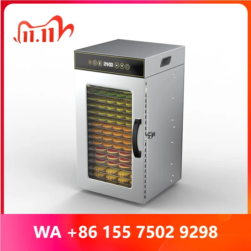 18-Tier Stainless Steel Food Dehydrator with Adjus Tier Spacing, Energy-Efficient Drying for Fruits, Meat