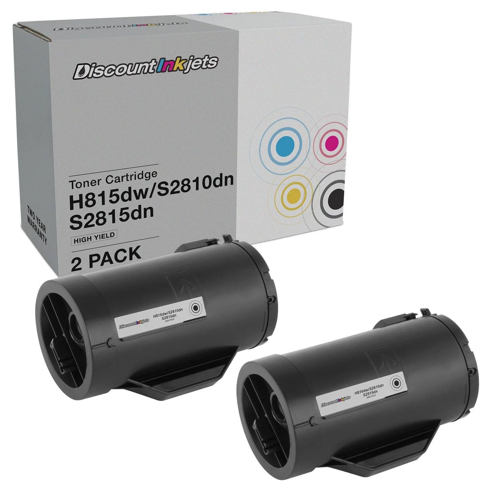 Toner Cartridge Replacement for Dell 593-BBMF 47GMH HY (Black, 2-pack)