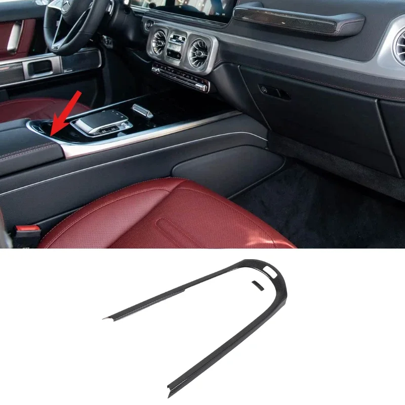 

For Mercedes Benz G Class W463 2025 Real Carbon Fiber Car Gear Shift Panel Trim Panel Frame Cover Interiors Car Accessories