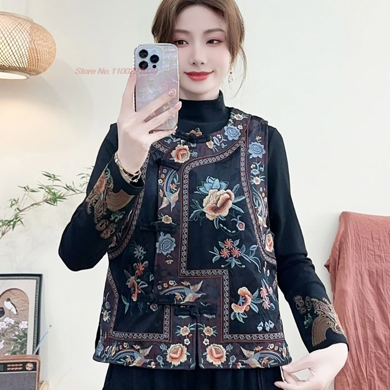 2025-national-flower-embroidery-satin-jacquard-vest-vintage-hanfu-tops-traditional-o-neck-folk-vest-retro-sleeveless-jacket