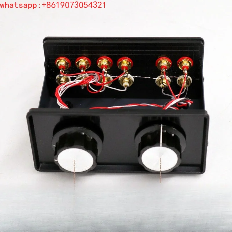 Passive 4 in 2 out audio input selection switcher + volume control 2 channel stereo