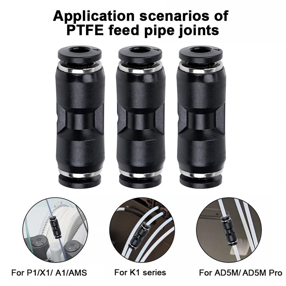 

PTFE Tube Connector Pneumatic For Creality K1 Series 1.75mm Filament Splitter For Flashforge AD5M/5M PRO 3D Printer Parts