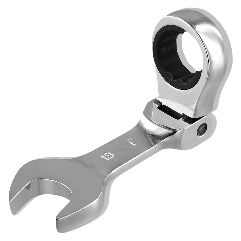 A44Z-Short Handle Ratchet Wrench With Movable Head,Quick Dual-Purpose Open End Wrench,Hardware Tool, Labor-Saving Wrench