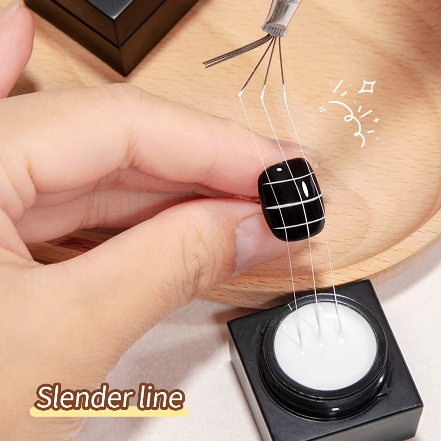 RS NAIL Art Wire Drawing Tool Multifunctional 7-Pin Stainless Steel Nail Liner Brush DIY Nail Texture Brush Tools Bendable