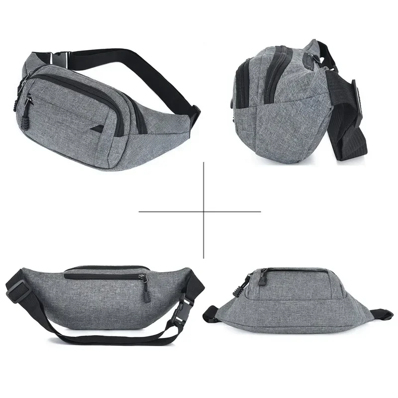 Riñonera grande informal para hombre y mujer, bolso de lona para viaje, motocicleta, plátano