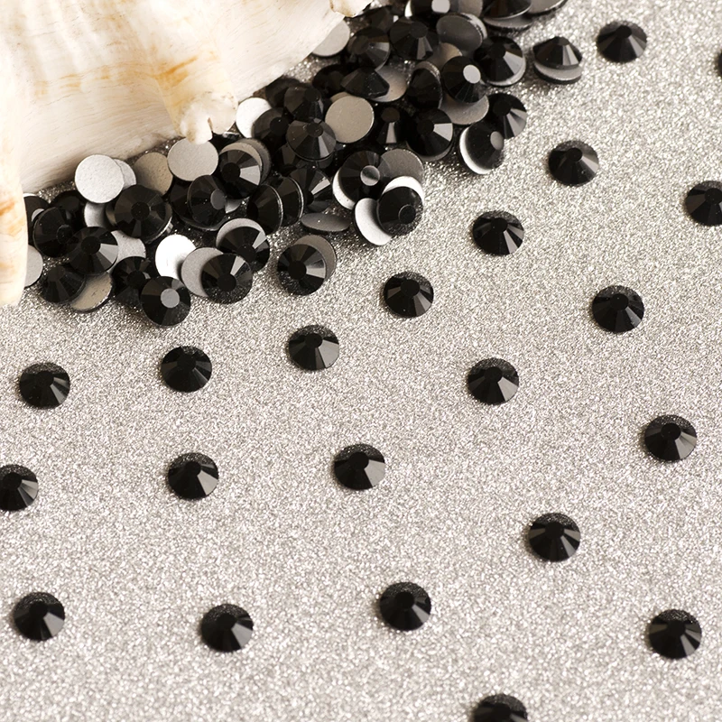 Schwarze Kristall-Strasssteine ohne Hotfix, flache Rückseite, zum Korrigieren von Kleidungsstücken, nicht zum Aufbügeln, Pixie Strass zur Kleidungsdekoration, alle Größen – Detail 5