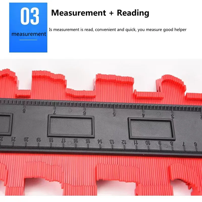 Multi-functio Contour Profile Gauge Tiling Laminate Tiles Edge Shaping Wood Measure Ruler ABS Contour Gauge Duplicator