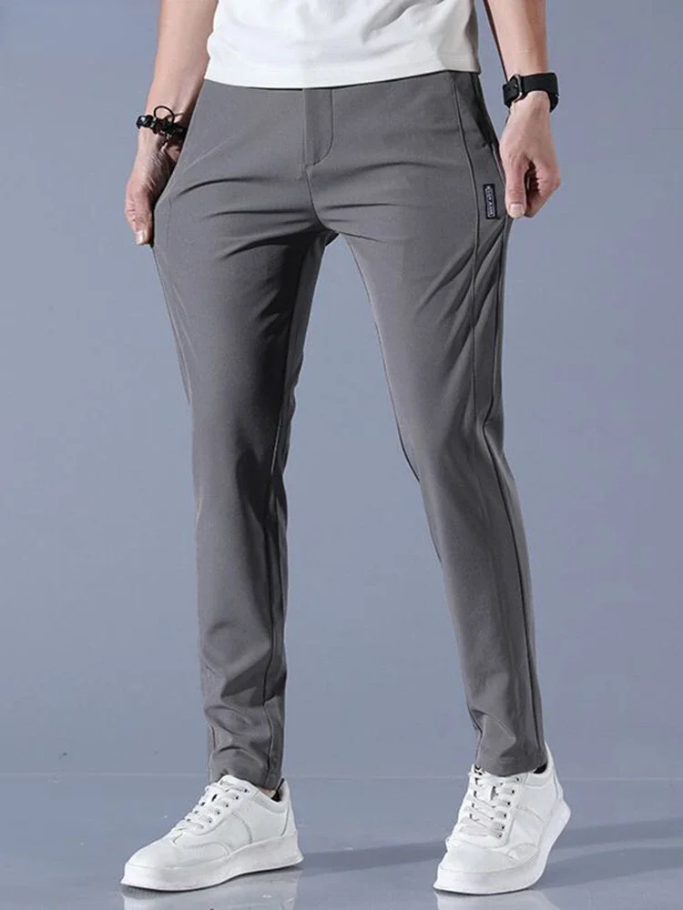 

Pants Men 2024 Summer Ice Silk Casual Pants Men Straight Loose Elastic Thin Style Quick Dry Youth Sports Breathable Pants