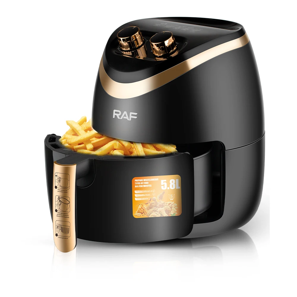 Multifunctional 1500W Electric 5.8L Temperature Control Steam Hot Air Cooker Fryer Without Oil Digital Smart Air Fryers