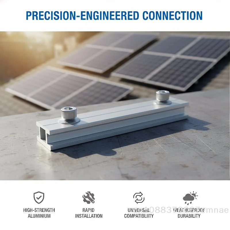[ZYAS]【xxx】Solar Module Rails Profile Connectors Aluminium Mounting Connection Photovoltaic Bracket Guide Rail Connector[ZYS]