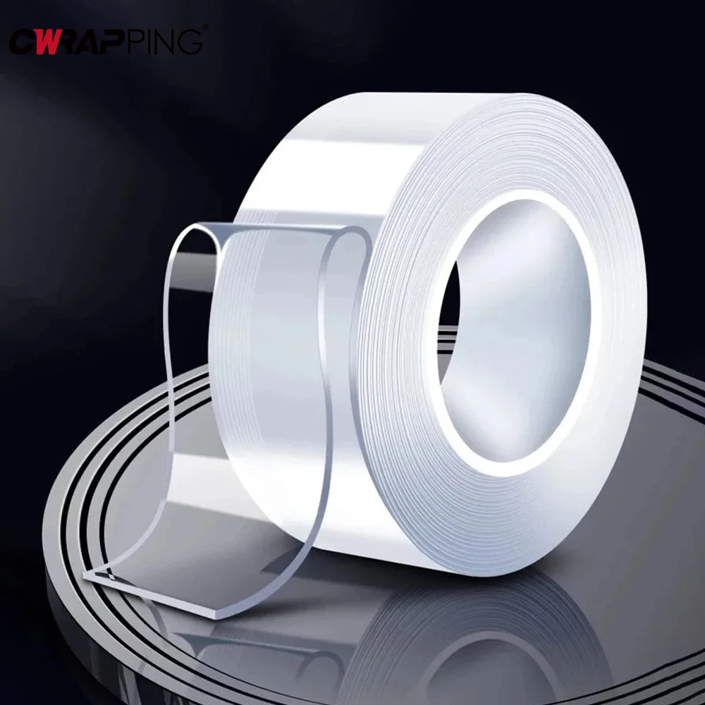 Nano Strong Tape Transparent Reusable Heat Resistant Waterproof Double Sided Tape Bathroom Kitchen Wall Decoration Accessories