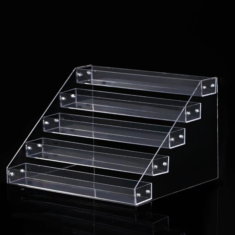 Multi-Layer Acrylic Storage Stand Shelf Ladder Rack Blind Box Nail Polish Perfume Display Shelves Acrylic Showcase Organization