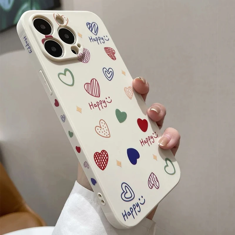 Fashion Love Heart Case for Samsung Galaxy S25 S24 Ultra Case A14 A34 A54 A52 A53 A32 A33 A16 A15 A35 A55 S22 Plus S23 FE Cover