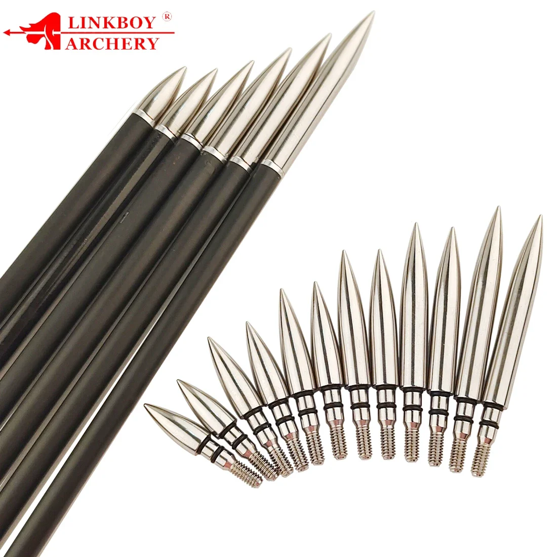 12Pcs 100-300gr OD 7.14/7.6/7.94mm Arrow Field Points Screw-In Arrowheads Target Practice for Hunting Accessories