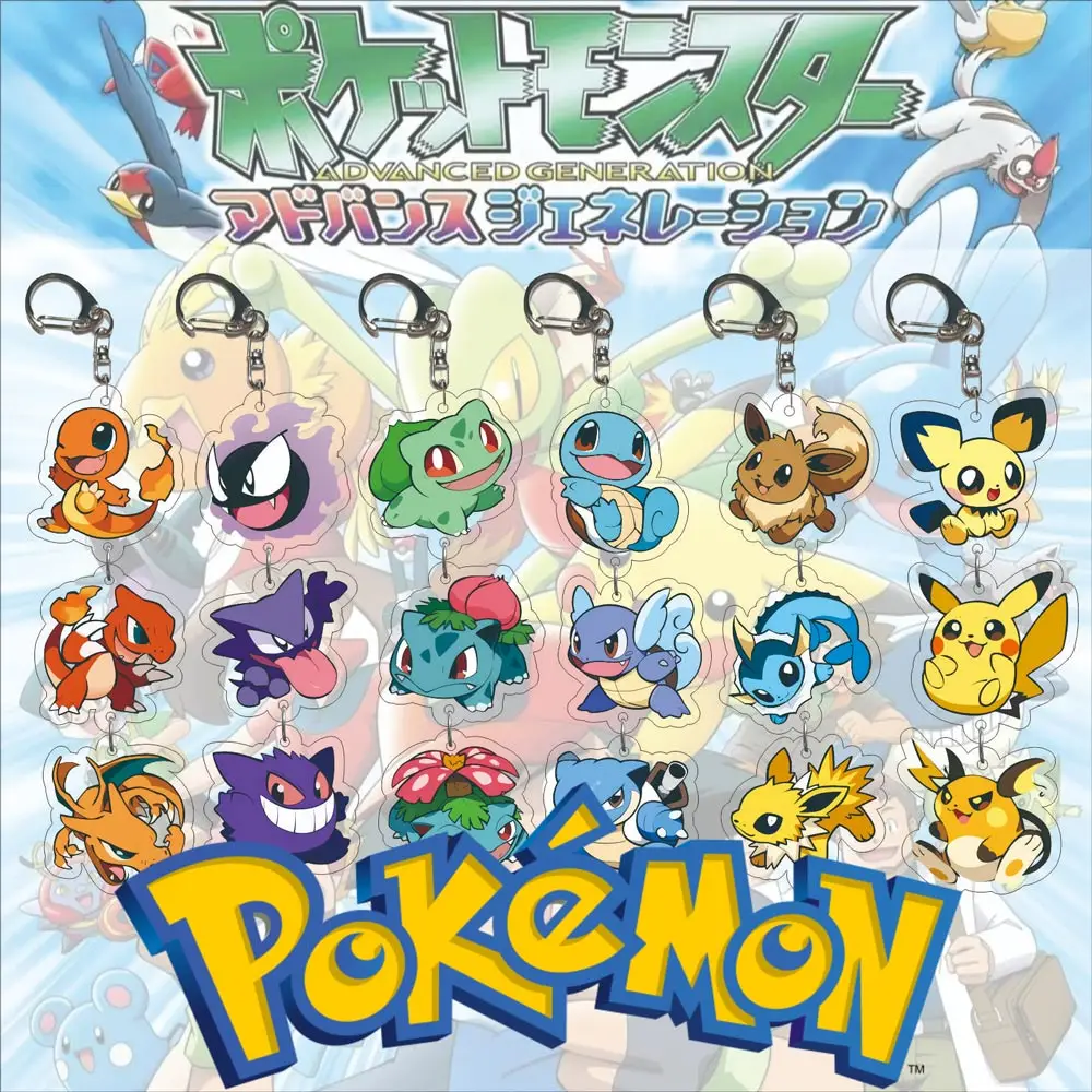 Pokémon Anime Acrylic keychain Eevee Charmander Gengar Bulbasaur Cartoon Bag Pendant cute creative funny Friends Gifts Keyring