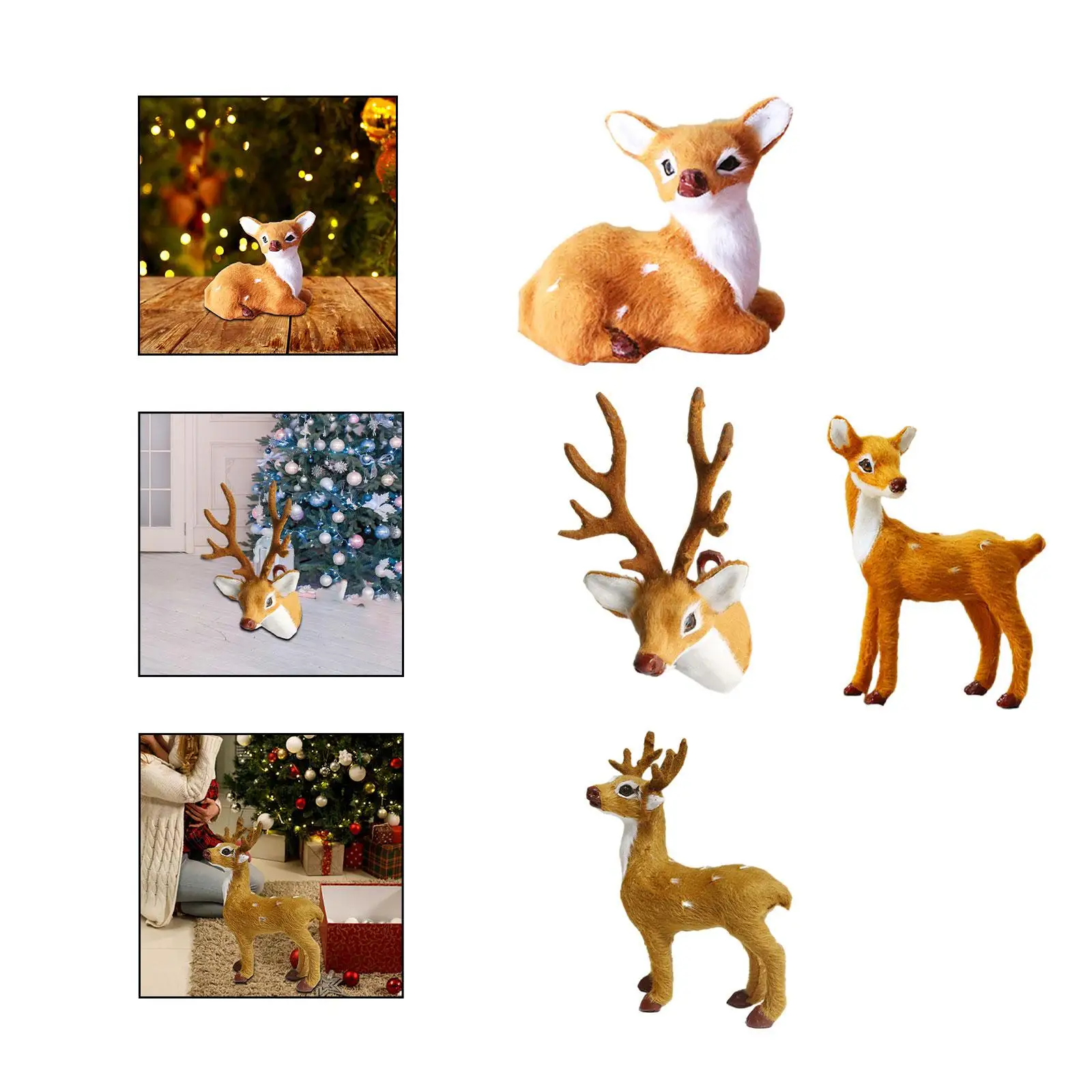 Christmas Reindeer Cute Tabletop Ornament Animal Decoration for Living Room Decoration and Interior House Decoration