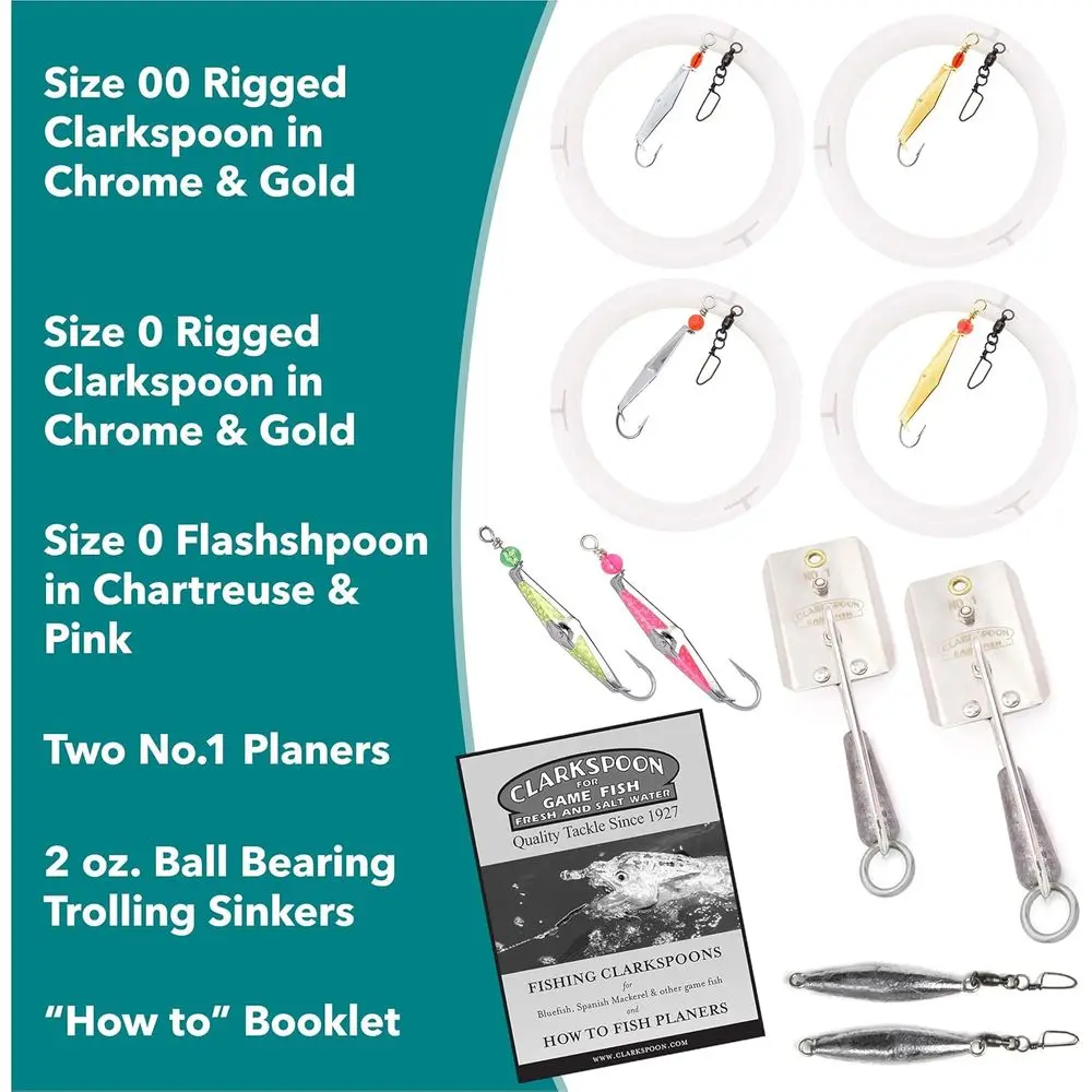 |   Klaar om te vissen trollingkit - Visuitrusting voor kustwateren - Ideaal voor Spaanse makreel, blauwvissen, bonito, tonijn en meer