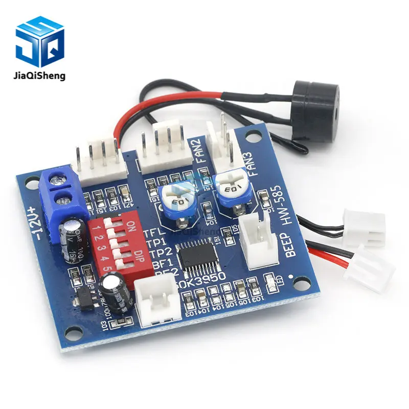 DC 12V 5A PWM PC CPU Fan Temperature Control Speed Controller Module Buzzer High-Temp Alarm NTC B 3950 Thermistor 50K