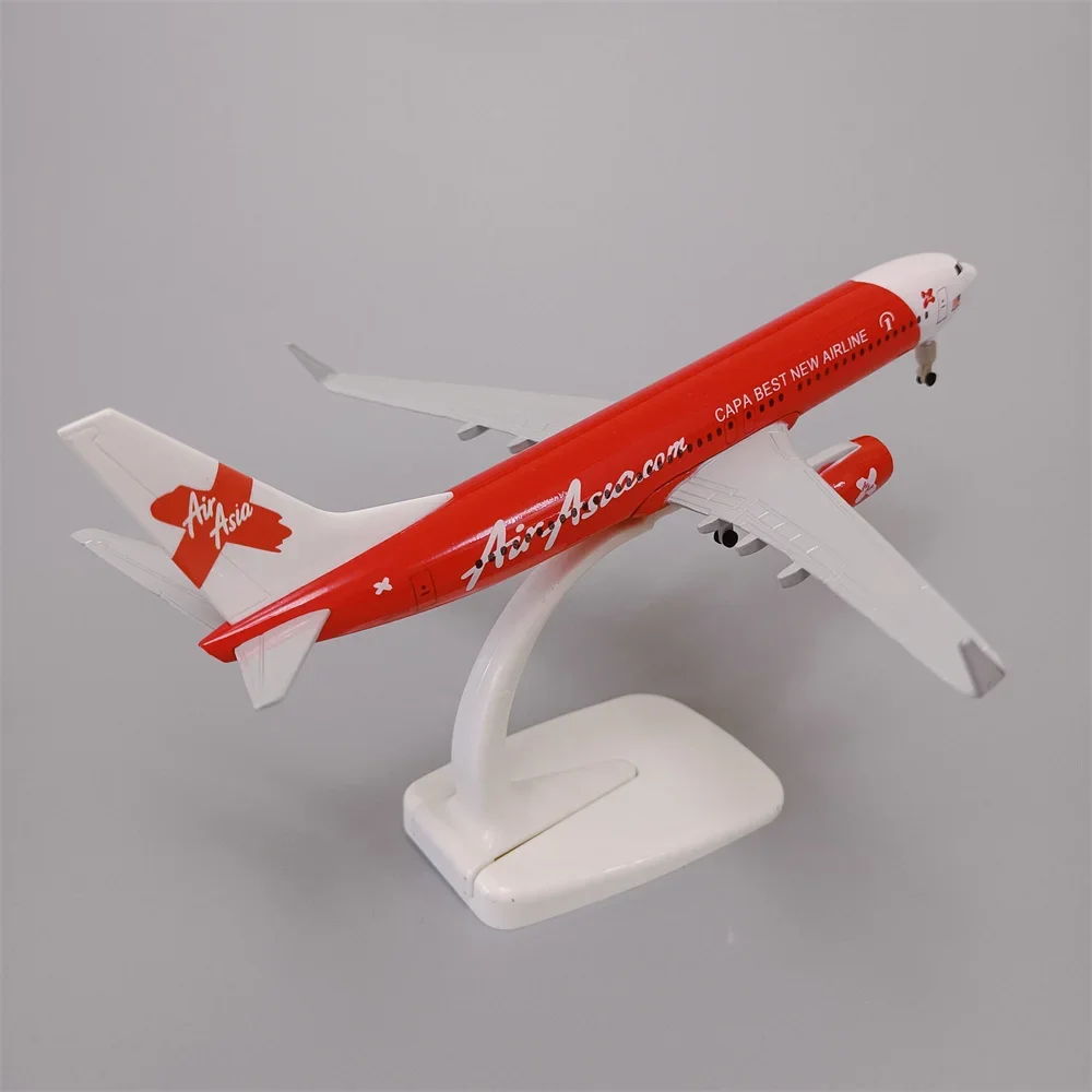 20cm Red Air Asia Airlines Boeing 737 B737 Airways Alloy Metal Airplane Model Diecast Air Plane Model w Wheels Aircraft