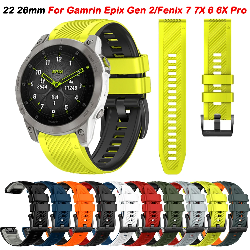 

Ремешок силиконовый QuickFit 22 26 мм для Garmin Epix Gen 2, ремешок Fenix 6 6X 7 7X Pro 5 5X Plus Forerunner 935 945, браслет на запястье