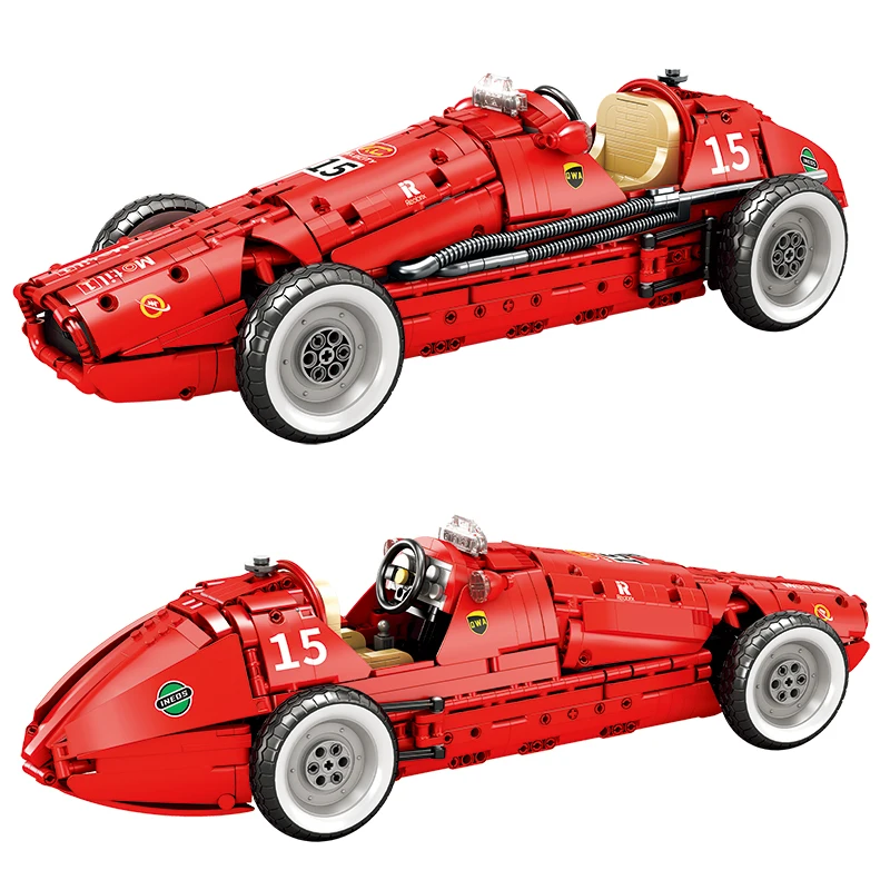 

IN STOCK MOC Technical 1:8 Vintage Formula 500 Sports Car Building Blocks Bricks Model Assembling Toys for Children Gift Set
