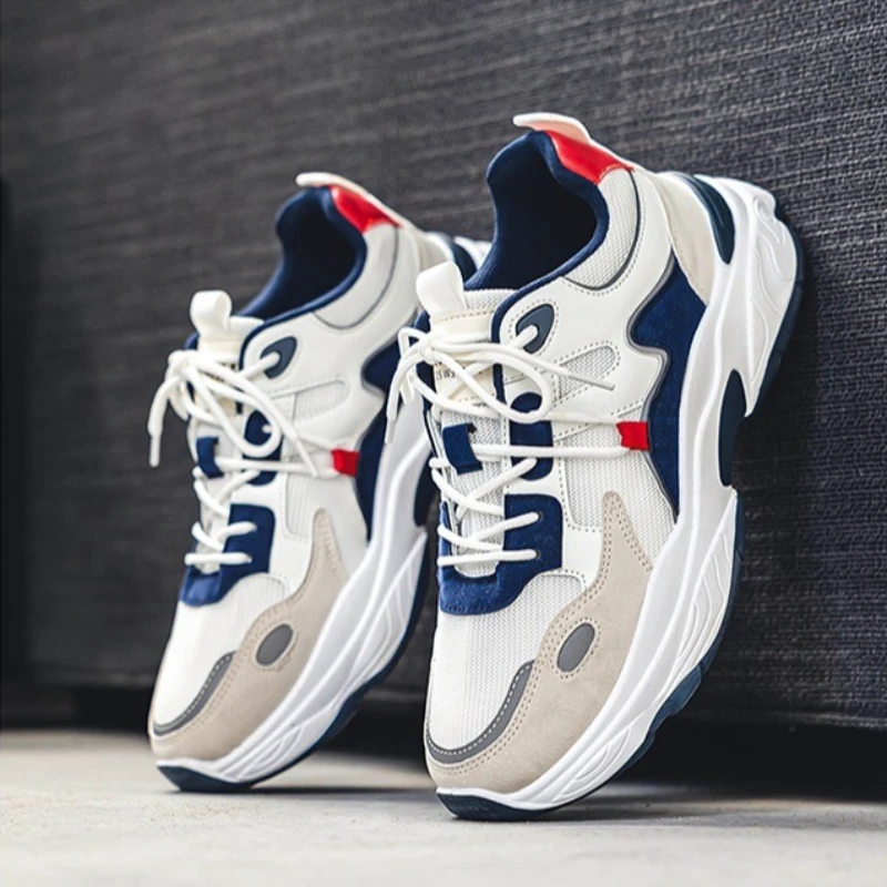 

Spring summer men's new mesh breathable trendy versatile sports shoes casual running height increasing simple men's shoes