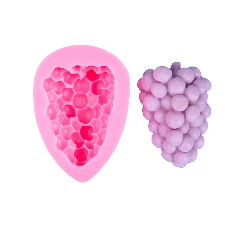 Grape Shape Silicone Fondant Mold For Cake Home Decoration 3D Fruit Soap Making Chocolate Candy Resin Kitchen Baking Tools