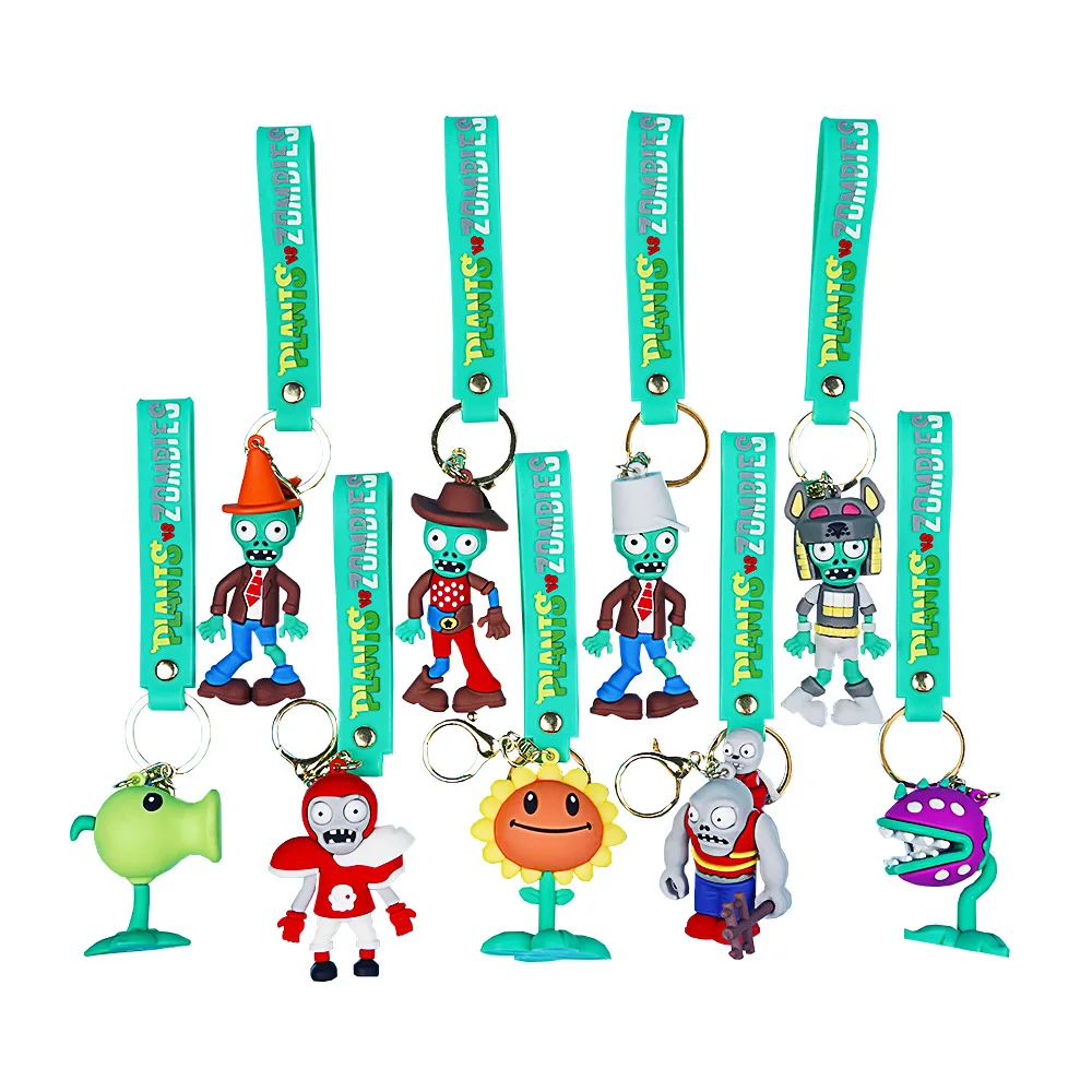 MINISO Plants vs. Zombies Keychain Classic Game Character Doll Car Keychain Pendant Cartoon Luggage Children's Toy Gift